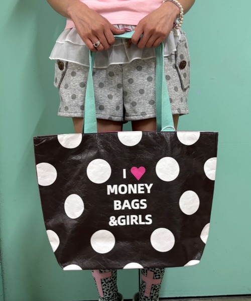 Never mind the XU（ネバーマインドザエックスユー）の「【Never mind the XU】graphic tote bag 2 / 【ネバーマインド ザ エックスユー】グラフィックビッグトートバッグ2（トートバッグ・レディース・ピンク・ONE SIZE）」の6枚目の写真
