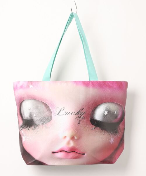 Never mind the XU（ネバーマインドザエックスユー）の「【Never mind the XU】graphic tote bag 2 / 【ネバーマインド ザ エックスユー】グラフィックビッグトートバッグ2（トートバッグ・レディース・ピンク・ONE SIZE）」の12枚目の写真