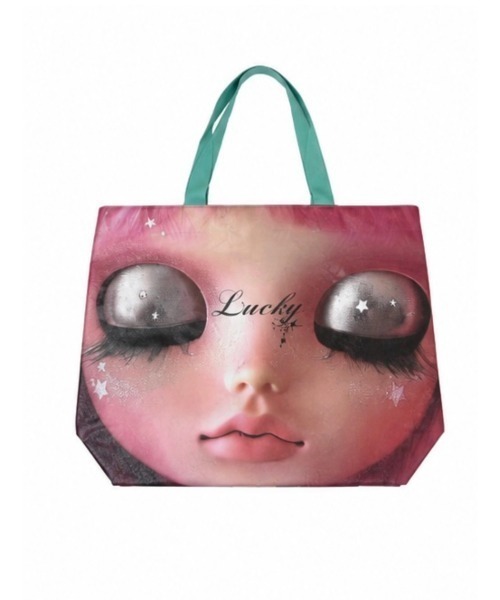Never mind the XU（ネバーマインドザエックスユー）の「【Never mind the XU】graphic tote bag 2 / 【ネバーマインド ザ エックスユー】グラフィックビッグトートバッグ2（トートバッグ・レディース・ピンク・ONE SIZE）」の10枚目の写真