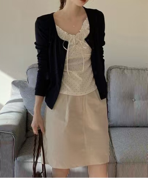 Nia(ニア)の「Nia(ニア)/レースインナードッキングカットソー(Tシャツ/カットソー・レディース・ホワイト/イエロー/ネイビー/グレー・FREE)」の12枚目の写真