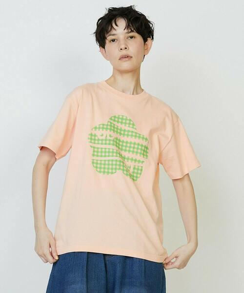 FRAPBOIS PARK(フラボアパーク)の「ギンガムパーキー Tシャツ(Tシャツ/カットソー・レディース・ネイビー/ピンク/ホワイト・2/1)」の3枚目の写真