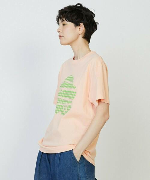 FRAPBOIS PARK(フラボアパーク)の「ギンガムパーキー Tシャツ(Tシャツ/カットソー・レディース・ネイビー/ピンク/ホワイト・2/1)」の11枚目の写真