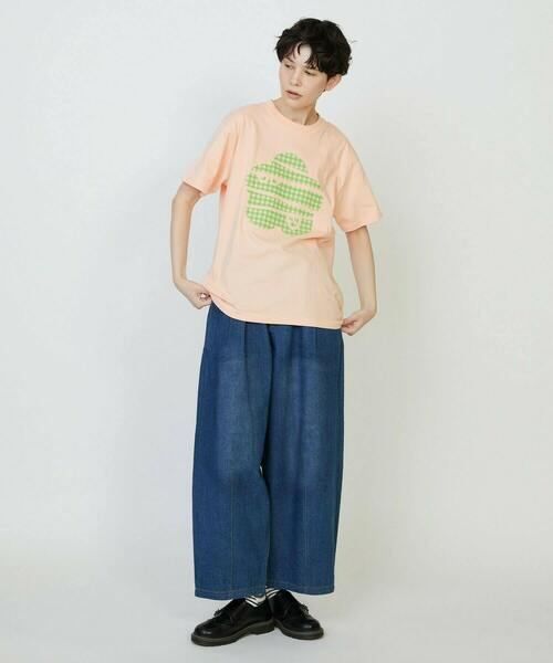 FRAPBOIS PARK(フラボアパーク)の「ギンガムパーキー Tシャツ(Tシャツ/カットソー・レディース・ネイビー/ピンク/ホワイト・2/1)」の15枚目の写真