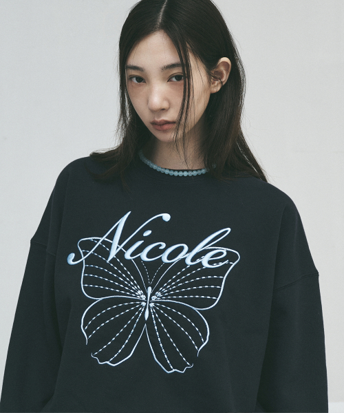 NICK&NICOLE(ニックアンドニコール)の「NICOLE BUTTERFLY SWEATSHIRT_NAVY SKY BLUE(スウェット・レディース・その他・FREE)」の2枚目の写真