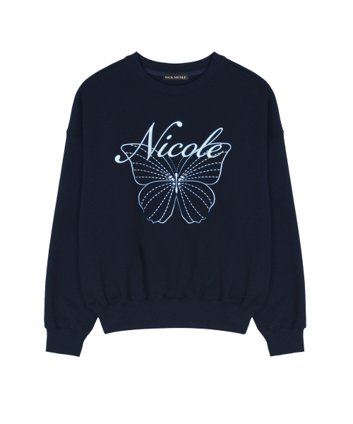 NICK&NICOLE(ニックアンドニコール)の「NICOLE BUTTERFLY SWEATSHIRT_NAVY SKY BLUE(スウェット・レディース・その他・FREE)」の4枚目の写真