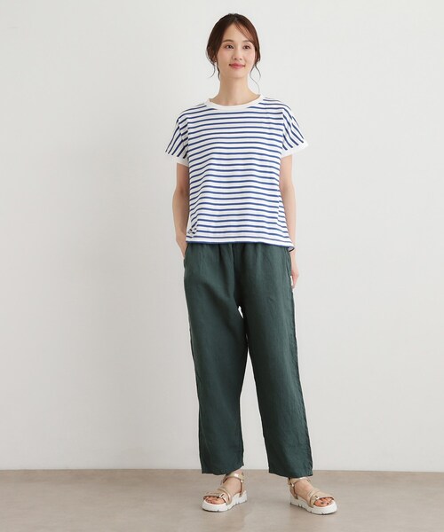 LAURA ASHLEY(ローラアシュレイ)の「【日本製/ワンマイルウエア】コットン天竺ボーダーTシャツ(Tシャツ/カットソー・レディース・ワイン系4/ブラック系2/ブルー系2・38)」の13枚目の写真