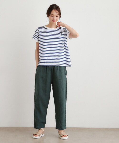 LAURA ASHLEY(ローラアシュレイ)の「【日本製/ワンマイルウエア】コットン天竺ボーダーTシャツ(Tシャツ/カットソー・レディース・ワイン系4/ブラック系2/ブルー系2・38)」の14枚目の写真