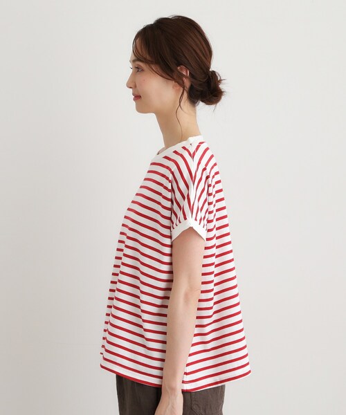 LAURA ASHLEY(ローラアシュレイ)の「【日本製/ワンマイルウエア】コットン天竺ボーダーTシャツ(Tシャツ/カットソー・レディース・ワイン系4/ブラック系2/ブルー系2・38)」の17枚目の写真