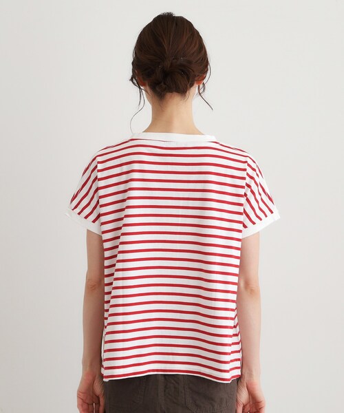 LAURA ASHLEY(ローラアシュレイ)の「【日本製/ワンマイルウエア】コットン天竺ボーダーTシャツ(Tシャツ/カットソー・レディース・ワイン系4/ブラック系2/ブルー系2・38)」の18枚目の写真