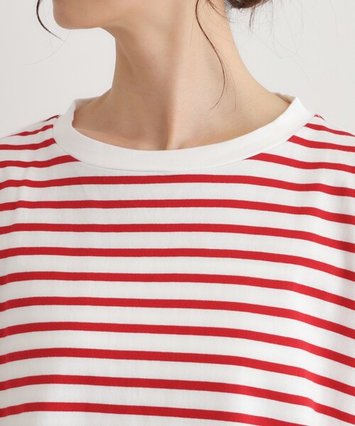 LAURA ASHLEY(ローラアシュレイ)の「【日本製/ワンマイルウエア】コットン天竺ボーダーTシャツ(Tシャツ/カットソー・レディース・ワイン系4/ブラック系2/ブルー系2・38)」の19枚目の写真