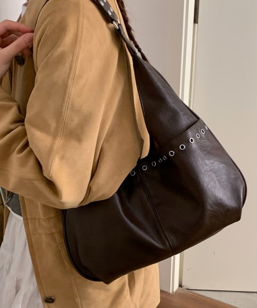 Teem Store(チームストア)の「【大容量】アイレッドデザイントートバッグ ショルダーバッグ(ショルダーバッグ・レディース・ブラウン/ダークブラウン/ブラック・F)」の9枚目の写真