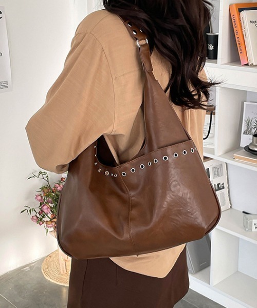 Teem Store(チームストア)の「【大容量】アイレッドデザイントートバッグ ショルダーバッグ(ショルダーバッグ・レディース・ブラウン/ダークブラウン/ブラック・F)」の5枚目の写真