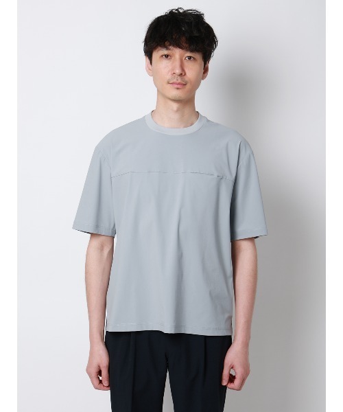 FLAT(フラット)の「FLAT/Tシャツ/半袖/接触冷感/ナイロンスムース/無地(Tシャツ/カットソー・メンズ・ブラック/サックスブルー/ライトグレー・S/M/L)」の22枚目の写真