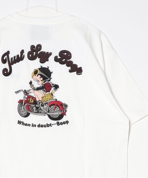 ARCADE（アーケード）の「Betty Boop【ベティー ブープ】ベティちゃん 半袖Tシャツ /風神雷神 バイク 羽 バブ龍 FLEISCHER（Tシャツ/カットソー・メンズ・ホワイト系4/ブラック系1/ブラック系3/ホワイト系3/ブラック系2/ブラック系4/ホワイト系2/ホワイト系1・L/M）」の3枚目の写真