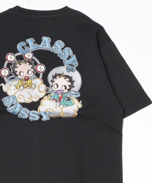 ARCADE（アーケード）の「Betty Boop【ベティー ブープ】ベティちゃん 半袖Tシャツ /風神雷神 バイク 羽 バブ龍 FLEISCHER（Tシャツ/カットソー・メンズ・ホワイト系4/ブラック系1/ブラック系3/ホワイト系3/ブラック系2/ブラック系4/ホワイト系2/ホワイト系1・L/M）」の2枚目の写真