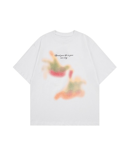 HOOK(フック)の「HOOK ブラーアート × スローガン グラフィックT (SS)(Tシャツ/カットソー・メンズ・ブラック/ホワイト・L/M)」の7枚目の写真