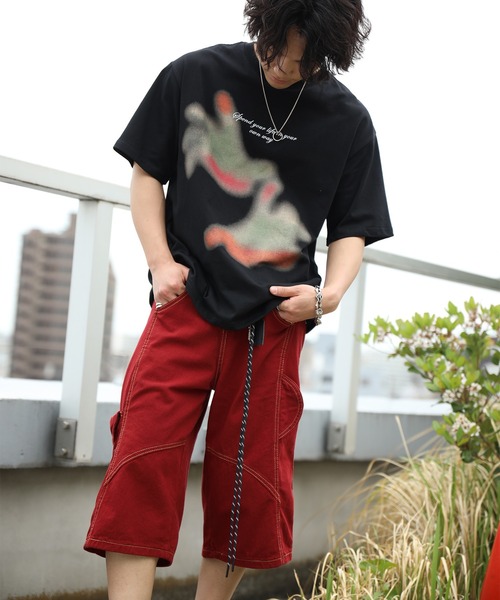 HOOK(フック)の「HOOK ブラーアート × スローガン グラフィックT (SS)(Tシャツ/カットソー・メンズ・ブラック/ホワイト・L/M)」の5枚目の写真