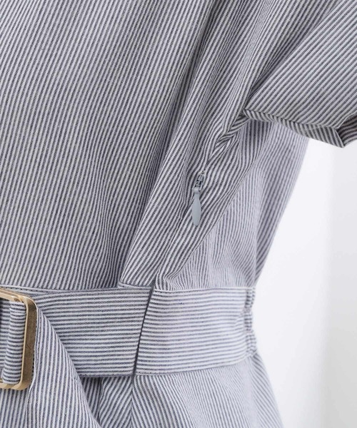 grove（グローブ）の「【洗える】さらっと軽やか、カシュクール風サッカーワンピース（ワンピース・レディース・ネイビー系2/ネイビー/ブルー系その他・02/03/01/04/05）」の15枚目の写真