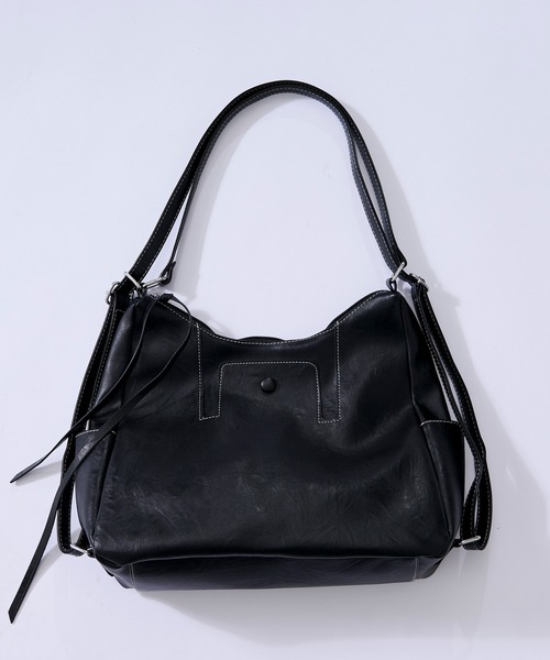 Ellno Loset(エルノロゼット)の「3way shoulder bag/3wayショルダーバッグ(ショルダーバッグ・メンズ・ブラック/キャメル・FREE)」の3枚目の写真