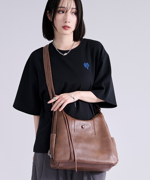 Ellno Loset(エルノロゼット)の「3way shoulder bag/3wayショルダーバッグ(ショルダーバッグ・メンズ・ブラック/キャメル・FREE)」の14枚目の写真