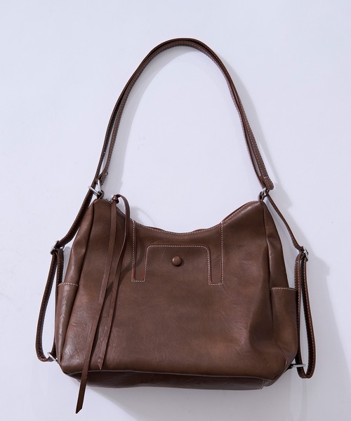 Ellno Loset(エルノロゼット)の「3way shoulder bag/3wayショルダーバッグ(ショルダーバッグ・メンズ・ブラック/キャメル・FREE)」の10枚目の写真