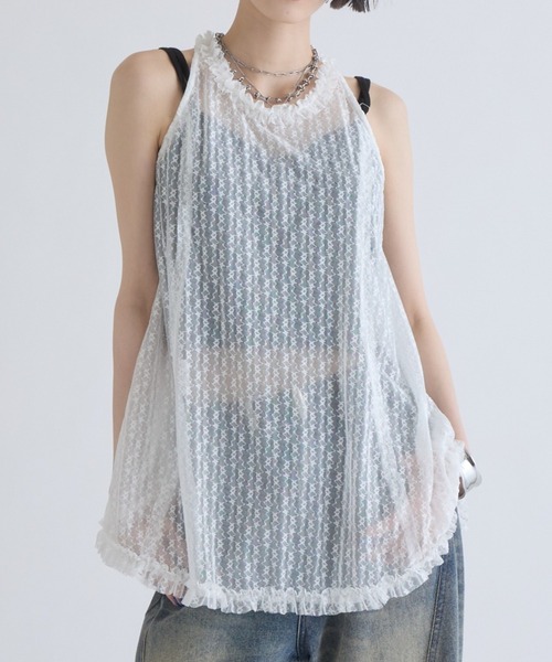 Lui's（ルイス）の「レースアメスリプルオーバー（Tシャツ/カットソー・レディース・ブラック/オフホワイト・FREE）」の2枚目の写真