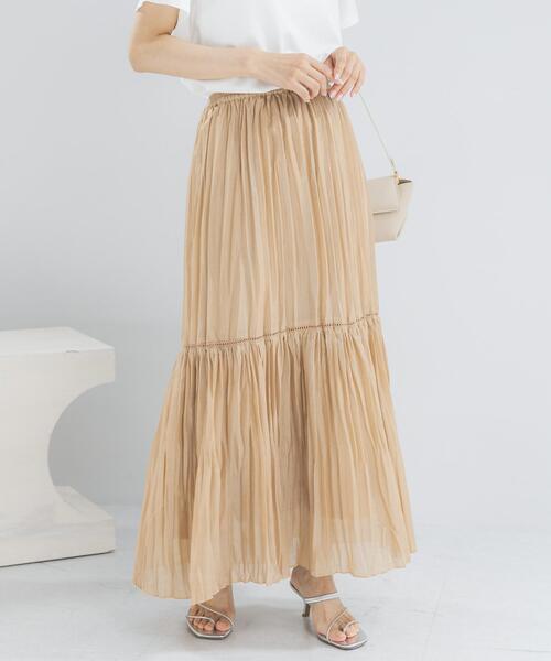 URBAN RESEARCH ROSSO WOMEN(アーバンリサーチ ロッソ)の「シアーオーガンジープリーツスカート(スカート・レディース・ホワイト/ミント/ベージュ系その他・FREE)」の3枚目の写真