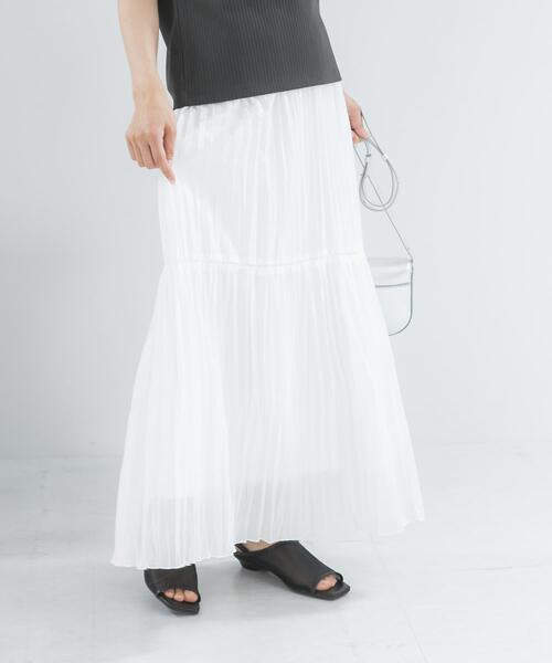 URBAN RESEARCH ROSSO WOMEN(アーバンリサーチ ロッソ)の「シアーオーガンジープリーツスカート(スカート・レディース・ホワイト/ミント/ベージュ系その他・FREE)」の2枚目の写真