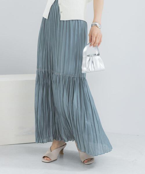 URBAN RESEARCH ROSSO WOMEN(アーバンリサーチ ロッソ)の「シアーオーガンジープリーツスカート(スカート・レディース・ホワイト/ミント/ベージュ系その他・FREE)」の1枚目の写真