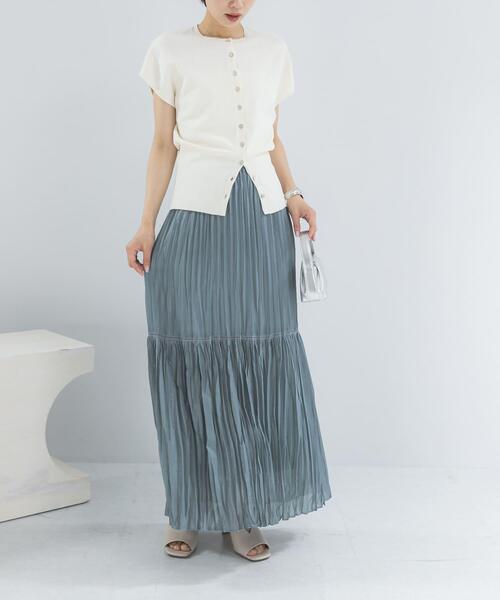 URBAN RESEARCH ROSSO WOMEN(アーバンリサーチ ロッソ)の「シアーオーガンジープリーツスカート(スカート・レディース・ホワイト/ミント/ベージュ系その他・FREE)」の11枚目の写真