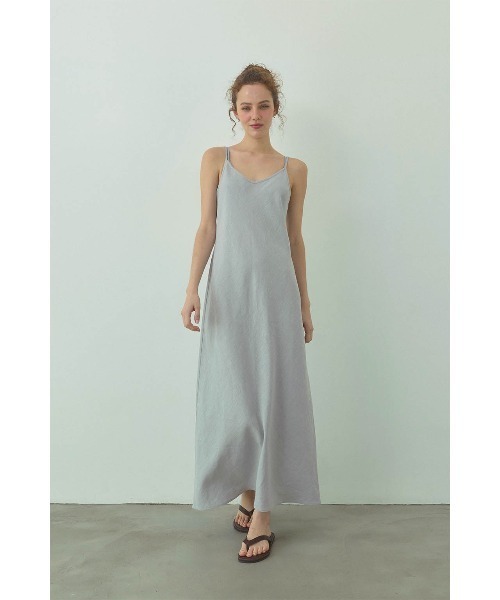 ALEXIA STAM(アリシアスタン)の「Linen Maxi Dress /リネンロングワンピ(Tシャツ/カットソー・レディース・ベージュ/ブルー/チャコールグレー/ピンク・S/M)」の3枚目の写真