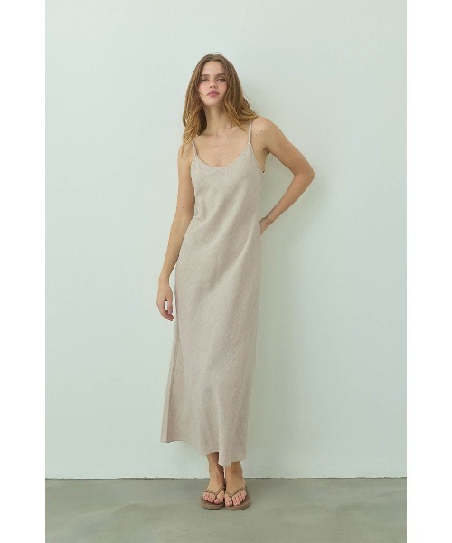 ALEXIA STAM(アリシアスタン)の「Linen Maxi Dress /リネンロングワンピ(Tシャツ/カットソー・レディース・ベージュ/ブルー/チャコールグレー/ピンク・S/M)」の9枚目の写真