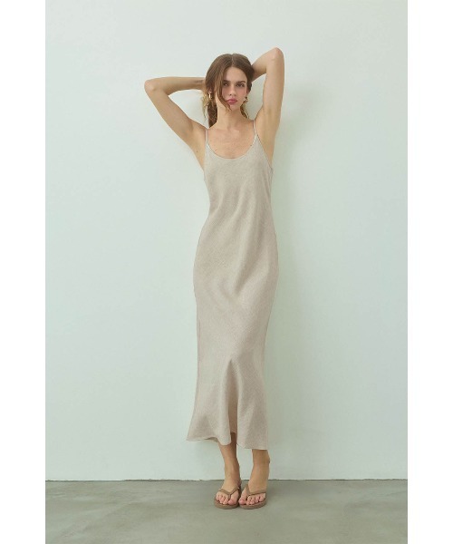 ALEXIA STAM(アリシアスタン)の「Linen Maxi Dress /リネンロングワンピ(Tシャツ/カットソー・レディース・ベージュ/ブルー/チャコールグレー/ピンク・S/M)」の10枚目の写真