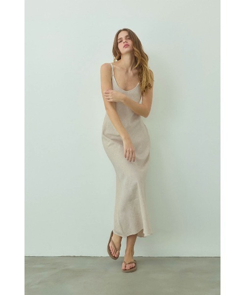 ALEXIA STAM(アリシアスタン)の「Linen Maxi Dress /リネンロングワンピ(Tシャツ/カットソー・レディース・ベージュ/ブルー/チャコールグレー/ピンク・S/M)」の11枚目の写真