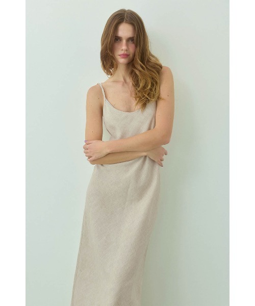 ALEXIA STAM(アリシアスタン)の「Linen Maxi Dress /リネンロングワンピ(Tシャツ/カットソー・レディース・ベージュ/ブルー/チャコールグレー/ピンク・S/M)」の13枚目の写真