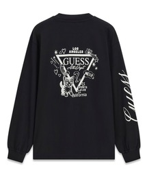 Guess | TRIANGLE Kitten Tee Tシャツ 長袖 ロンT バックプリント ロゴTシャツ(Tシャツ/カットソー)