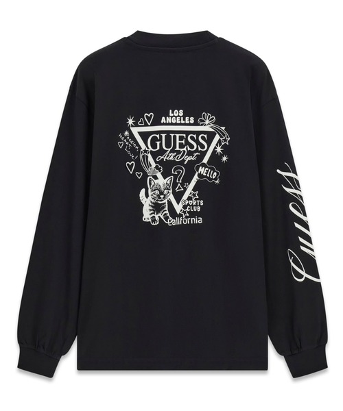 Guess(ゲス)の「TRIANGLE Kitten Tee Tシャツ 長袖 ロンT バックプリント ロゴTシャツ(Tシャツ/カットソー・レディース・ブラック・X-SMALL/LARGE/MEDIUM/SMALL)」の1枚目の写真