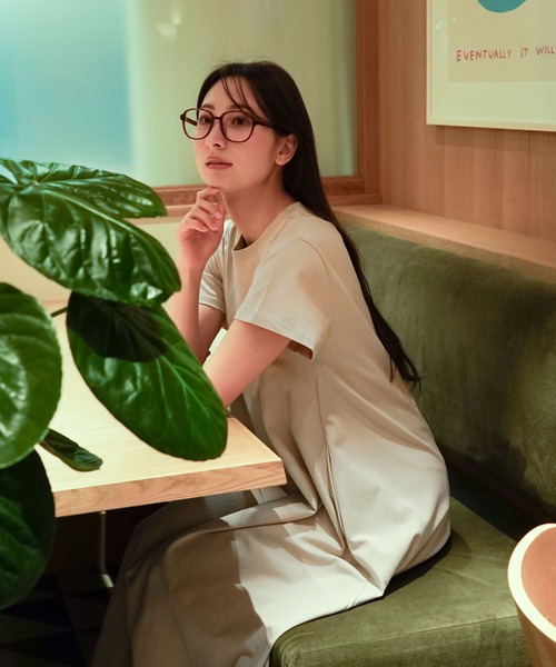 zootie(ズーティー)の「汗吸わない マキシワンピース(ワンピース・レディース・コーラル/グレイッシュベージュ/ネイビー/杢グレー/ミント/ブラック・S-M/M-L/L-XL)」の9枚目の写真