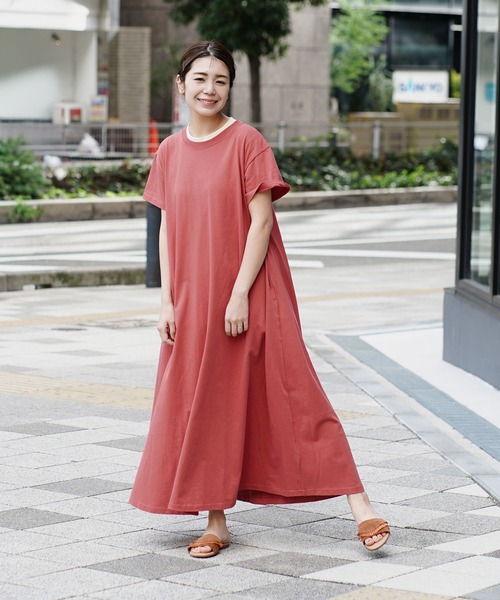 zootie(ズーティー)の「汗吸わない マキシワンピース(ワンピース・レディース・コーラル/グレイッシュベージュ/ネイビー/杢グレー/ミント/ブラック・S-M/M-L/L-XL)」の13枚目の写真