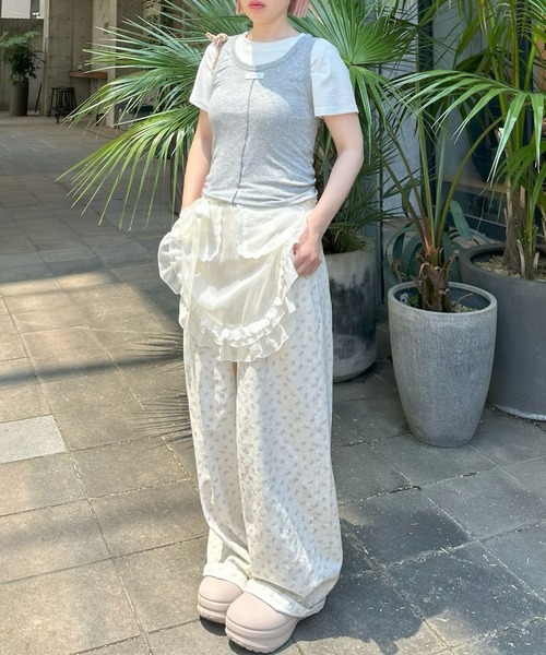 Alley Tokyo(アリートーキョー)の「タンクと半袖Tの便利な2枚セット(Tシャツ/カットソー・レディース・グレー/ネイビー/ラベンダー・FREE)」の12枚目の写真