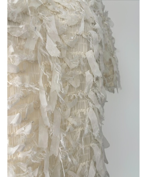AMOMMA(アモマ)の「FRILL TEXTURE MINI DRESS(ワンピース・レディース・ブラック/アイボリー・FREE)」の21枚目の写真