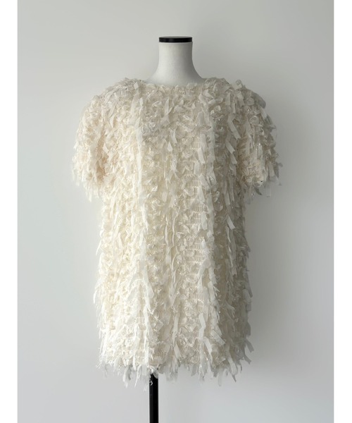 AMOMMA(アモマ)の「FRILL TEXTURE MINI DRESS(ワンピース・レディース・ブラック/アイボリー・FREE)」の18枚目の写真