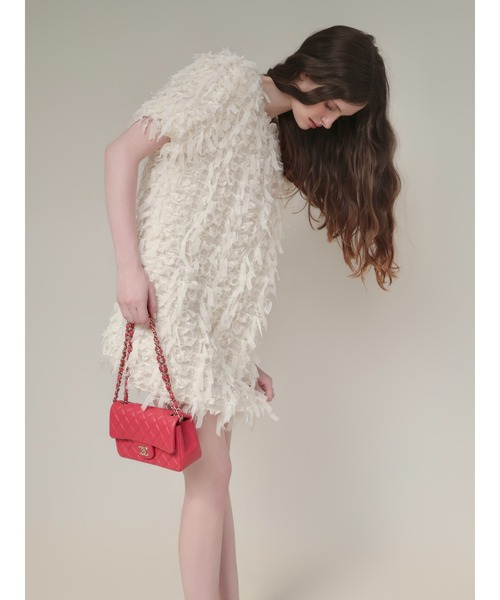 AMOMMA(アモマ)の「FRILL TEXTURE MINI DRESS(ワンピース・レディース・ブラック/アイボリー・FREE)」の22枚目の写真