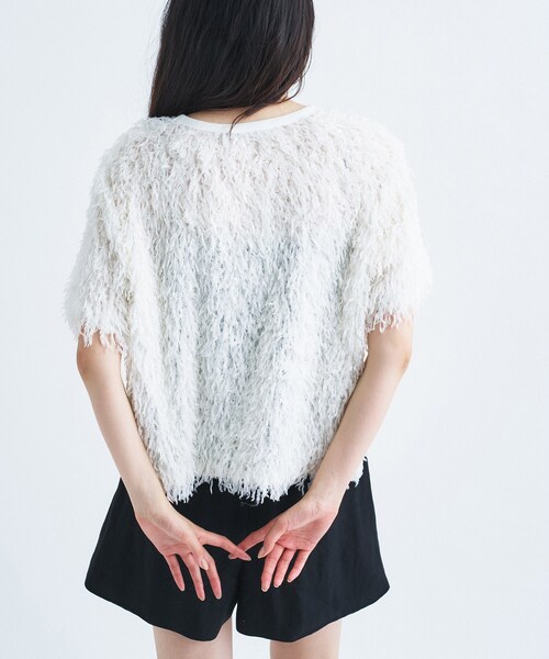 CODE A(コードエー)の「IRONING|feather tulle S/S tee(Tシャツ/カットソー・レディース・オフホワイト・00)」の3枚目の写真