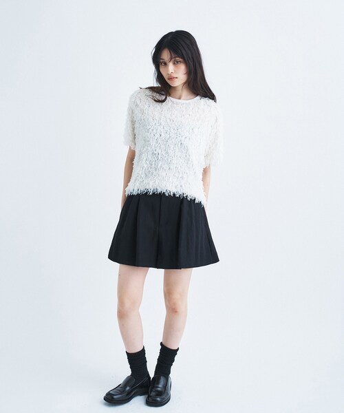 CODE A(コードエー)の「IRONING|feather tulle S/S tee(Tシャツ/カットソー・レディース・オフホワイト・00)」の4枚目の写真