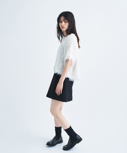 CODE A(コードエー)の「IRONING|feather tulle S/S tee(Tシャツ/カットソー・レディース・オフホワイト・00)」の5枚目の写真