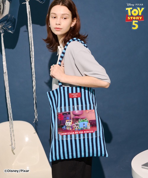 Disney(ディズニー)の「【TOY STORY 5】ストライプパイルトートBAG(トートバッグ・レディース・ベージュ/ブルー・FREE)」の12枚目の写真