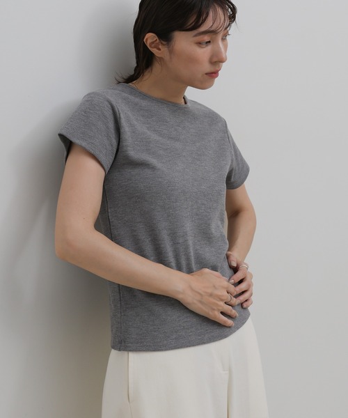 select MOCA（セレクトモカ）の「ベーシックワッフルＴシャツ（Tシャツ/カットソー・レディース・ネイビー/グレー/ブラック・FREE）」の3枚目の写真