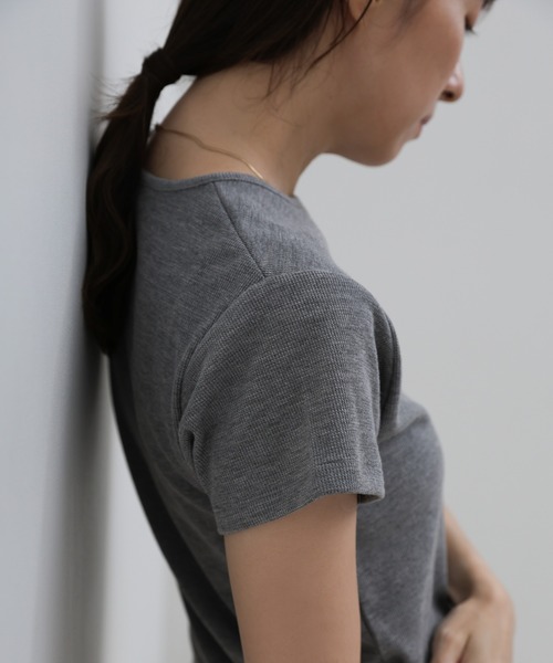 select MOCA（セレクトモカ）の「ベーシックワッフルＴシャツ（Tシャツ/カットソー・レディース・ネイビー/グレー/ブラック・FREE）」の10枚目の写真