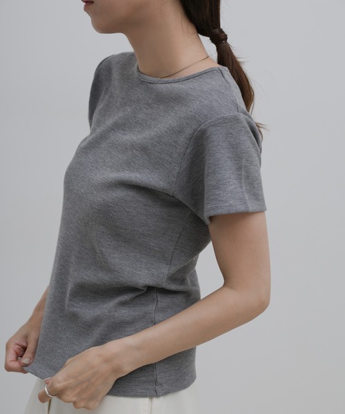 select MOCA（セレクトモカ）の「ベーシックワッフルＴシャツ（Tシャツ/カットソー・レディース・ネイビー/グレー/ブラック・FREE）」の8枚目の写真